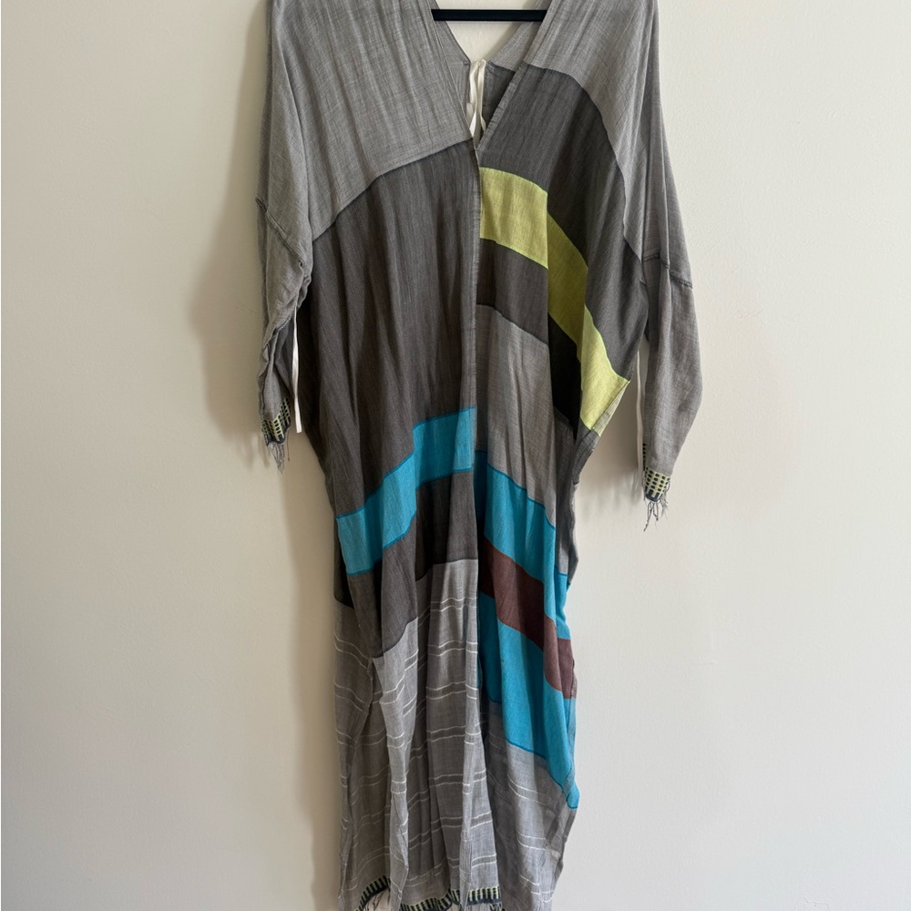 Lemlem Gray and Blue Maxi Dress
